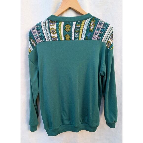 Donna Toran Womens Vtg 90s Southwestern Sweater M Fringe Western Country Aztek - Picture 4 of 5